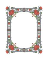 Floral rectangular frame border design element vector