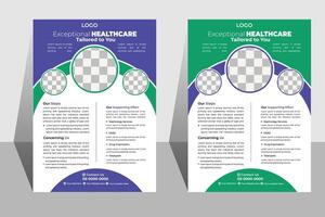 Exceptional Healthcare Flyer Design A captivating flyer design tailored to highlight the importance of healthcare. Featuring design to elevate the impact vector