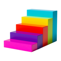 Colorful 3D Steps - A Visual Representation of Progress and Growth png
