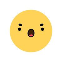 Yellow smile icon with screaming facial expression. Character with angry mood isolated on a white background. flat illustration. Perfect for social media, stickers. vector
