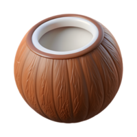 3D Render of a Fresh Coconut, Coconut on Transparent Background png