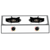 3d render tabletop double burner stove with transparent background png