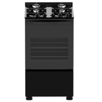 Render compact gas range oven with transparent background png