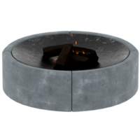 3d hacer al aire libre hormigón fuego pozo con transparente antecedentes png