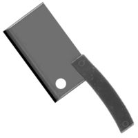 3d render meat cleaver with transparent background png