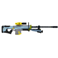 Render futuristic sniper rifle with transparent background png