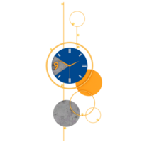 3d rendre abstrait géométrique mur l'horloge avec transparent Contexte png
