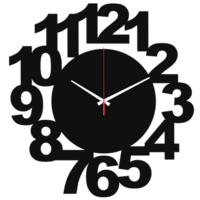 3d render black numbers wall clock modern with transparent background png