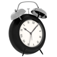 Render retro alarm clock old timepiece with transparent background png