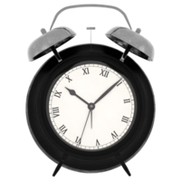 3d render retro alarm clock old timepiece with transparent background png