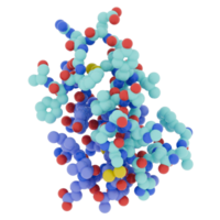 3d render protein molecule structure with transparent background png