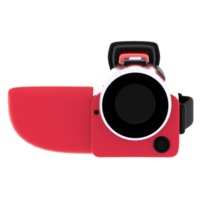 3d render digital red camera with transparent background png