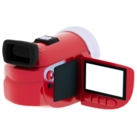 Render digital red camera with transparent background png