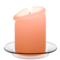 3d render candle short with transparent background png