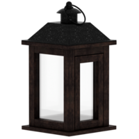 3d render rústico lanterna Preto topo com transparente fundo png