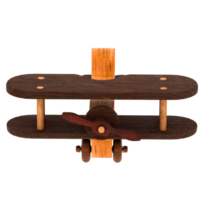 3d render wooden biplane toy vintage with transparent background png