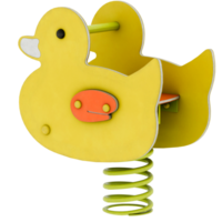 3d render duck spring rider yellow with transparent background png