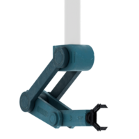 3d render robotic mechanical arm clamp with transparent background png
