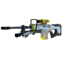 3d render futuristic sniper rifle with transparent background png