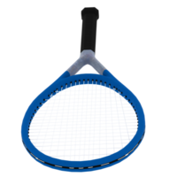 3d render tennis racket blue handle with transparent background png