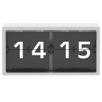 3d render flip clock time modern with transparent background png