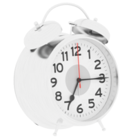 3d render vintage white alarm clock retro style with transparent background png