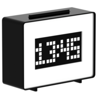 Render digital clock modern display time with transparent background png