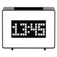 3d render digital clock modern display time with transparent background png
