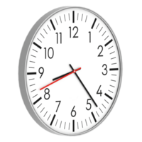 3d render white wall clock minimal design with transparent background png