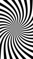 Black and white optical illusion effect background with a tunnel of spinning spirals. Full HD looping vertical animation. video