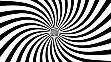 Black and white optical illusion effect background with a tunnel of spinning spirals. Full HD looping animation. video