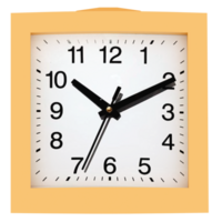 Render square desk alarm clock with transparent background png