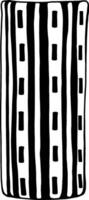 Simple abstract striped vase in doodle style vector