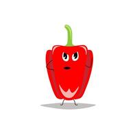 red bell pepper with an outrageous facial expression vector