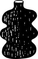 Abstract vase in doodle style vector