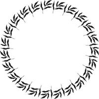 Black circle botanical frame vector