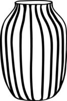 PrintStriped vase in doodle style vector