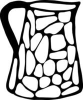 a flower jug in a naive doodle style vector