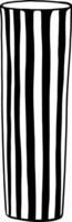 tall striped vase in doodle style vector