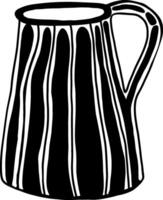 rustic striped vase in doodle style vector