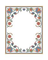 Floral frame border design element in vintage style vector