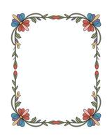 Floral frame border design for invitations vector