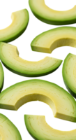 Elegant Avocado Slices in a Repeating Pattern on Transparent Background png
