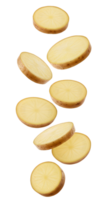 Floating Potato Slices Isolated on Transparent Background for Creative Food Projects png
