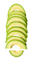 Abstract Stack of Fresh Avocado Slices on a Transparent Background png