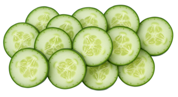 Fresh Cucumber Slices Arranged on a Transparent Background, Ready to Use in Your Designs png