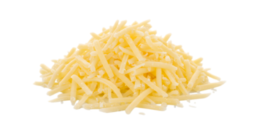 Heap of Shredded Cheddar Cheese Isolated on Transparent Background png
