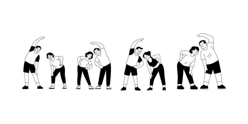 elderly couple stretching fitness concept