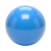 3D Rendering of a Glossy Blue Sphere with Reflections on a Transparent Background png