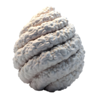 Abstract white sphere with intricate swirling patterns on transparent background png